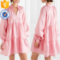 Lâche Fit Rose à Manches Longues Mini Manches Robe D&#39;été Fabrication En Gros Mode Femmes Vêtements (TA0329D)